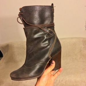 Sixtyseven Spanish Leather Mid-Calf Booties LIKE NEW Size 37 (6.5/7)